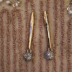 Alexis Bittar Gold tone and Crystal Ball Earrings